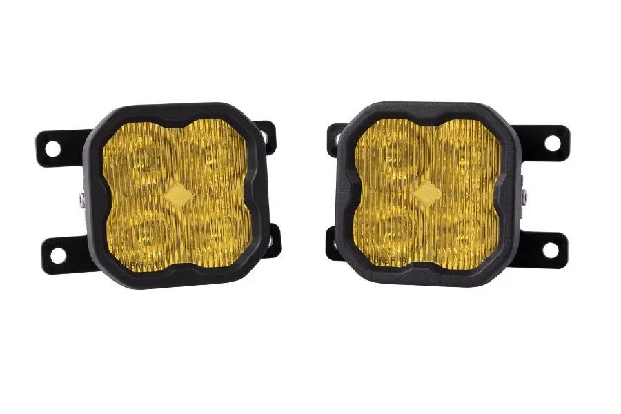 2021-25 Ford Bronco Diode Dynamics 3in SS3 Pro Type AS Fog Light Kit, SAE/DOT - Yellow w/ Amber Backlight