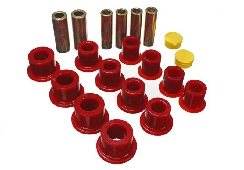 Energy Suspension 00-04 Ford Excursion 4WD / 99-04 F250/F350 4WD Red Front Leaf Spring Bushing Set 4-2148r