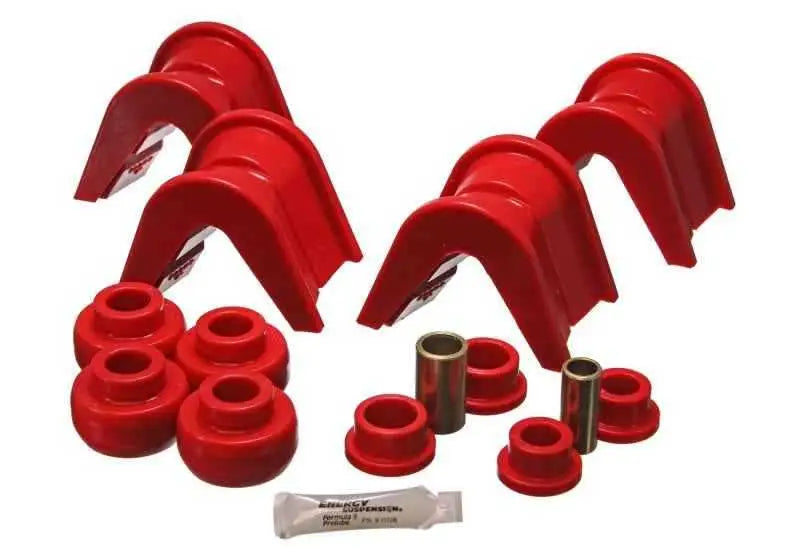 Energy Suspension 76-77 Ford Bronco/66-72 F-100/F-150 Red 4 Deg Offset Complete 14 Pc C-Bushing Set 4-7105r