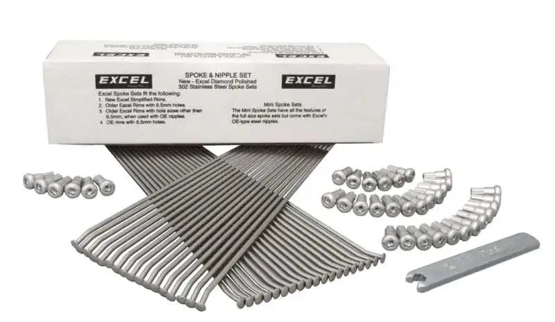 Excel Rear Spoke/Nipple Set - 10 Gauge / 36 Qty - Silver excxs0-23127