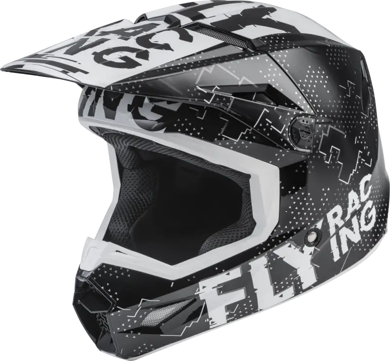Fly Racing F73-3491YS Youth Kinetic Scan Helmet Black/White Ys wps-73-3491ys-rva