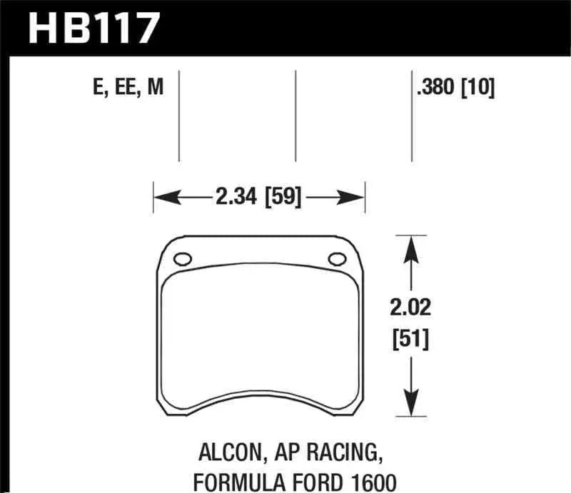 Hawk AP Racing CP3696 Blue 9012 Race Brake Pads hb117e-380