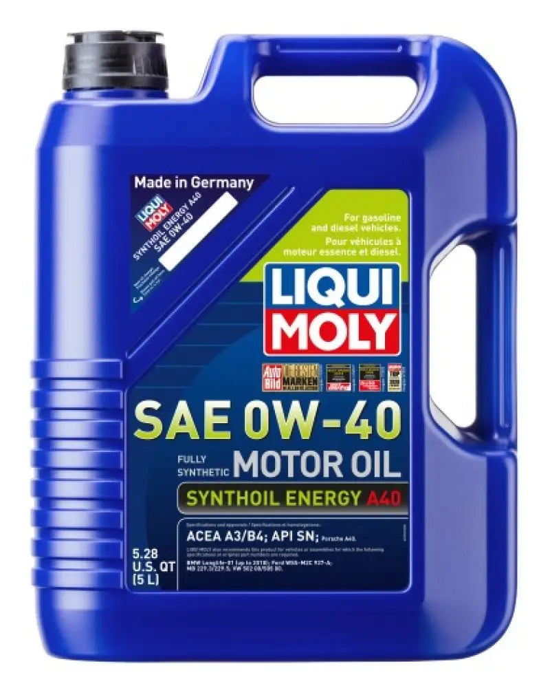 LIQUI MOLY 5L Synthoil Energy A40 Motor Oil SAE 0W40 - Single lqm2050-1