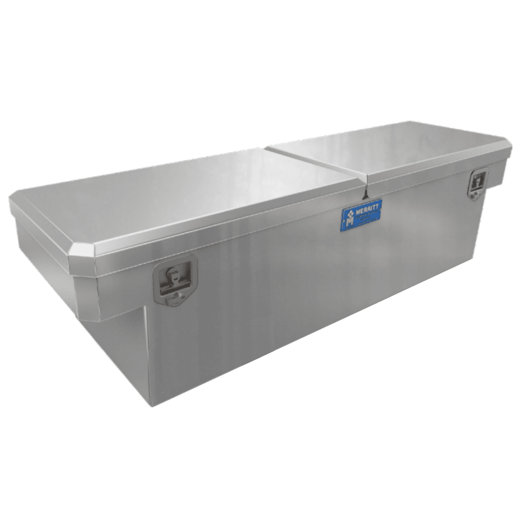 Merritt Crossover Tool Box Extra Deep 16"H x 20"D x 60"L Smooth Aluminum Double Lid Mid Size Trucks