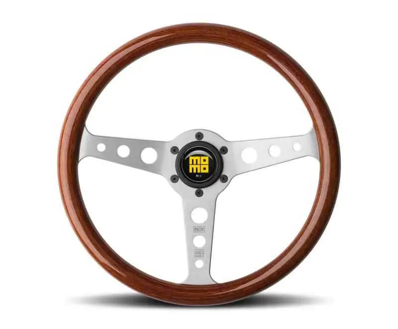 Momo Indy Steering Wheel 350 mm - Magoany Wood/Brshd Spokes ind35ma0p
