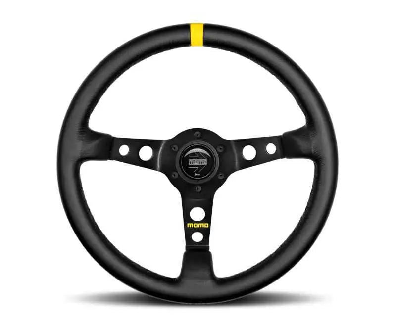 Momo MOD07 Steering Wheel 350 mm - Black Leather/Black Spokes/1 Stripe r1905-35l