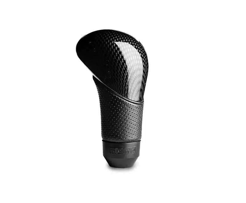 Momo Shadow Shift Knob - Black Airleather, Carbon Effect Insert subkca
