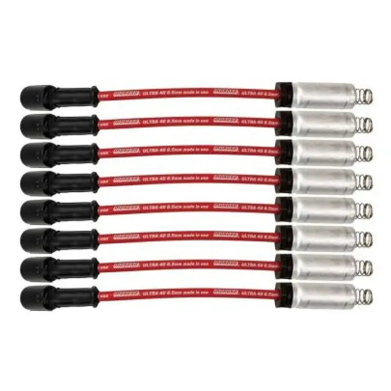 Moroso GM LS/LT 8.5mm Ultra 40 11in Long Wire Set w/Alum Heatshield - Red - 73742 mor73742
