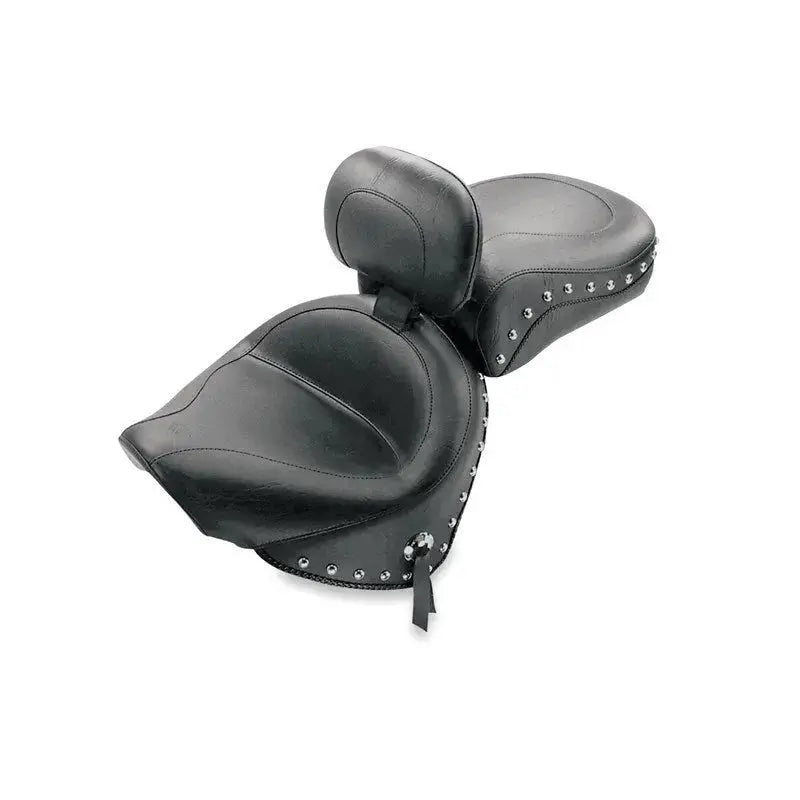 Mustang 00-11 Yamaha V-Star 1100 Classic,02-11 V-Star 1100 Silverado Touring 2PC Seat w/Studs- Black mmp79240