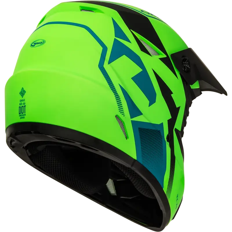 Mx 46 Compound Helmet Matte Hi Vis Green/Blk/Blue Ym wps-72-67115ym