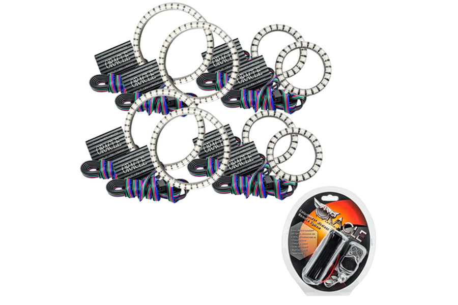 Jeep Wrangler JL & JK Oracle Vector Series Grill SurfACE Mount ColorSHIFT LED Halo Kit w/RF Controller