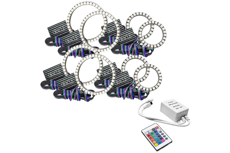 Jeep Wrangler JL & JK Oracle Vector Series Grill SurfACE Mount LED Halo Kit w/Simple Controller