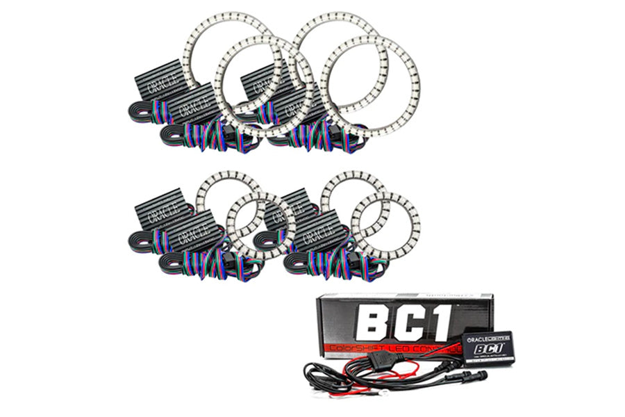 Jeep Wrangler JL, JK & Gladiator JT Oracle Vector Series Grill SurfACE Mount ColorSHIFT Halo LED Kit w/BC1 Controller