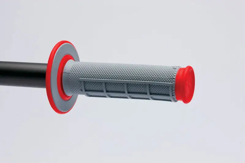 Renthal MX Dual Compound Grips 1/2 Waffle - Grey/ Red - G156 reng156