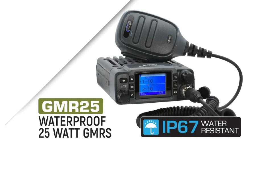 2011-18 Jeep Wrangler JK 2-Door Rugged Radios Two Way GMRS Mobile Radio Kit - 25 Watt