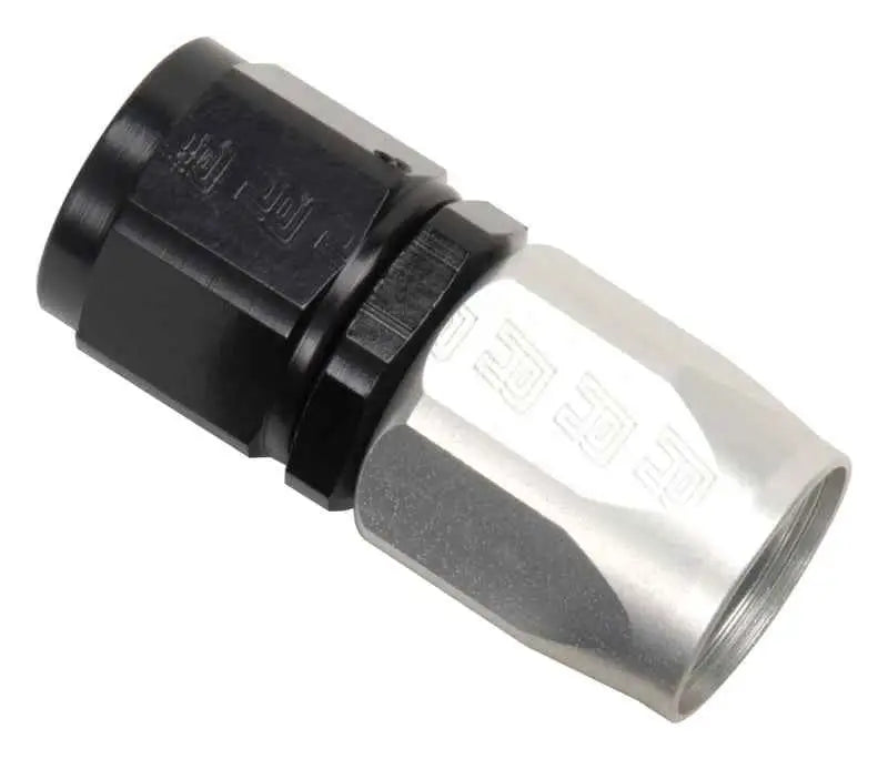 Russell Performance -8 AN Black/Silver Straight Full Flow Hose End 610033