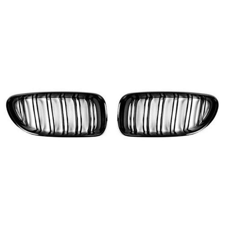 AutoTecknic Aero Replacement Glazing Black Dual Slats Front Grilles For BMW F12 640i