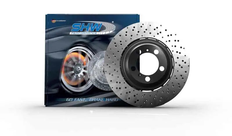 SHW 15-19 Ford Mustang Shelby GT350 5.2L (Up to 2/4/2019) Right Front Cross-Drilled LW Brake Rotor FFR43126