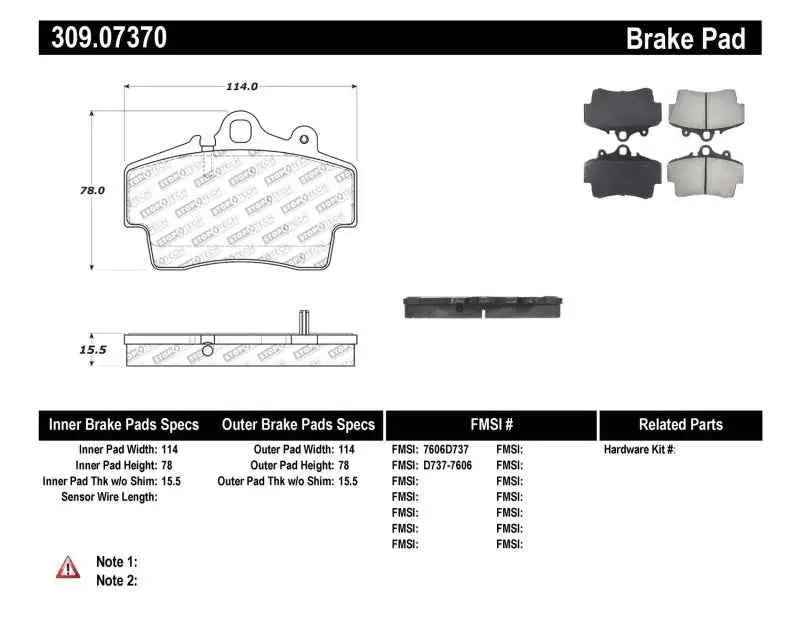 StopTech Performance Brake Pads 309.07370