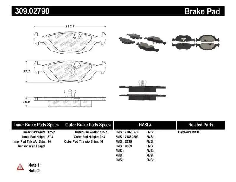 StopTech Performance Brake Pads 309-02790
