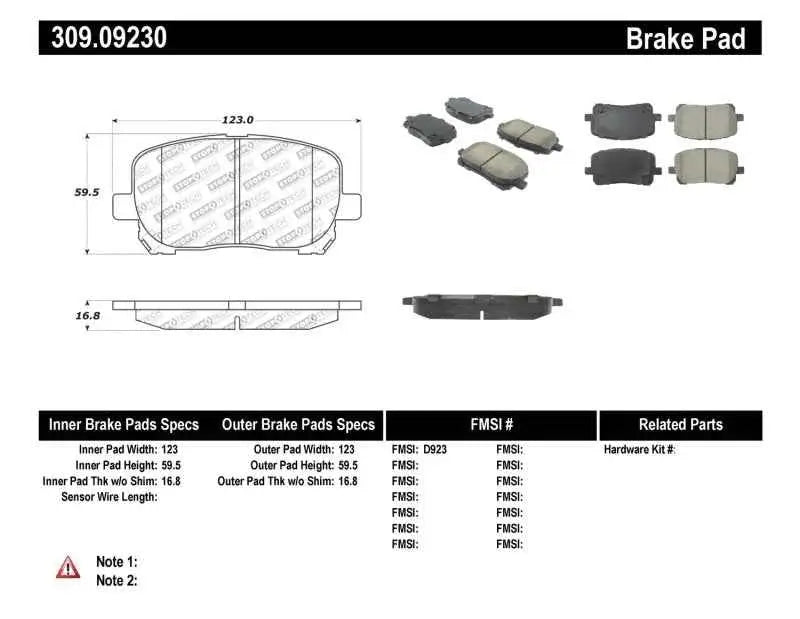 StopTech Performance Brake Pads 309.09230