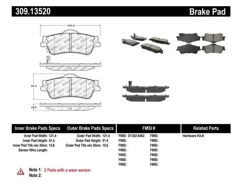 StopTech Performance Brake Pads 309.13520
