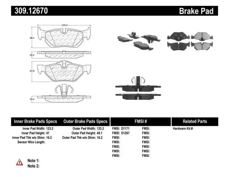 StopTech Performance Brake Pads 309.12670