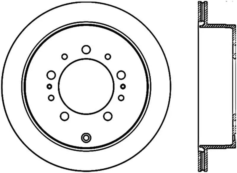 StopTech Sport Slot 08-13 Lexus LX450/470/570 / 07-12 Toyota Tundra Slotted Right Rear CRYO Rotor 126-44157csr
