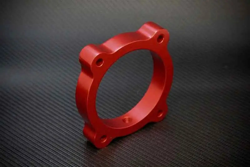 Torque Solution Throttle Body Spacer - Red: Hyundai Genesis V6 13+ ts-tbs-021r