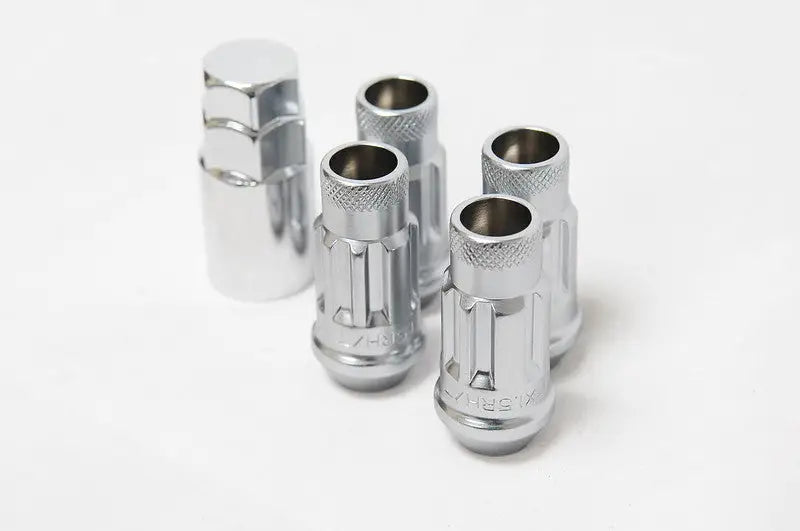 Wheel Mate 12x1.25 48mm Muteki SR48 Silver Open End Locking Lug Nut - Set of 4 whm32901ss