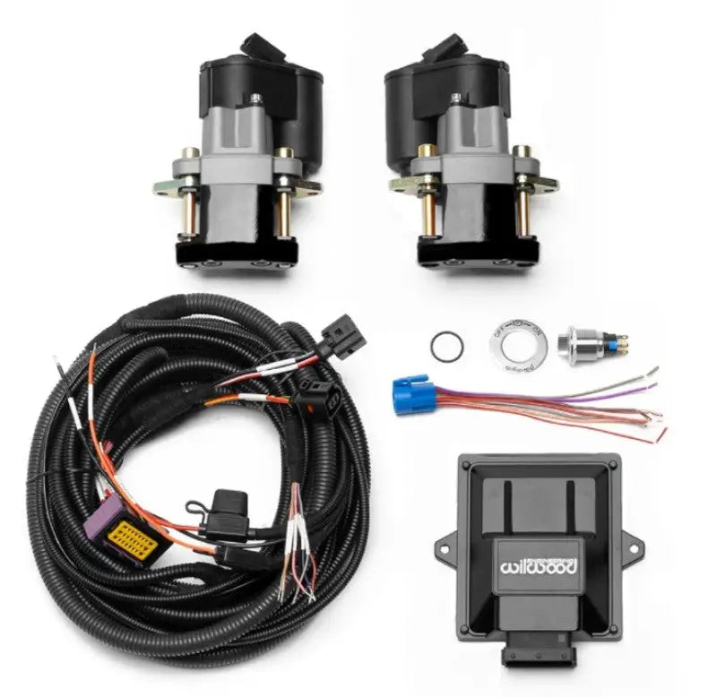 Wilwood Electronic Parking Brake Rear Retrofit Brake Kit - Black Powder Coat Caliper wil140-15979-bk