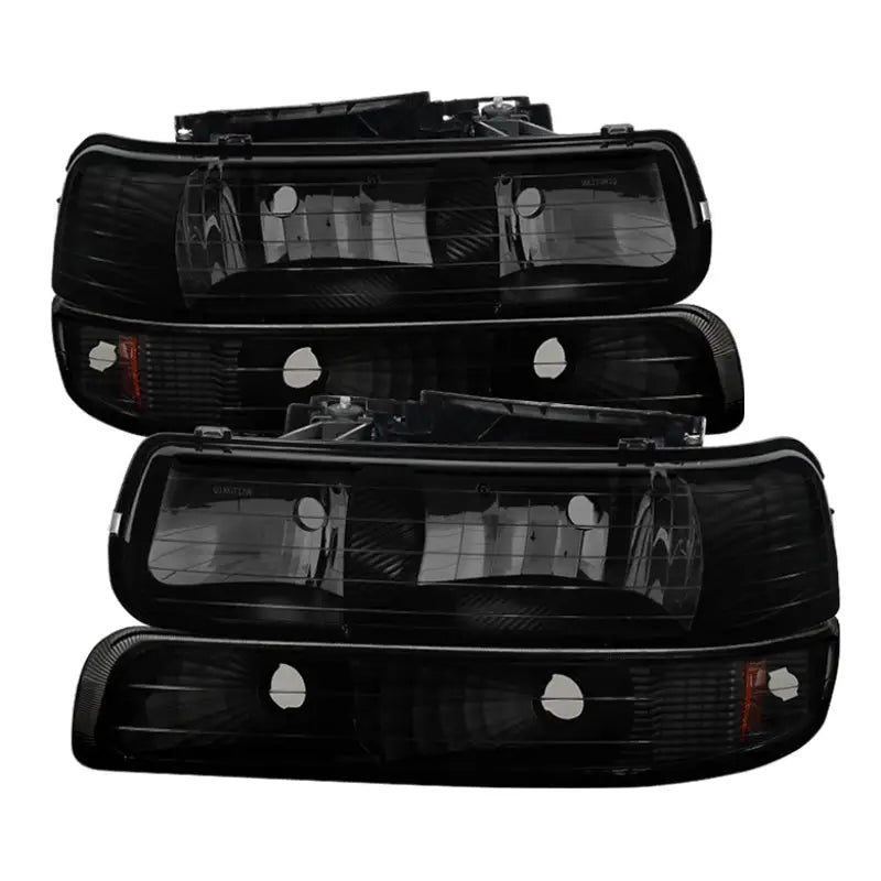 Xtune Chevy TahOE 00-06 Amber Crystal Headlights w/ Bumper Lights Black Smoke HD-JH-CSIL99-SET-BSM spy9030246