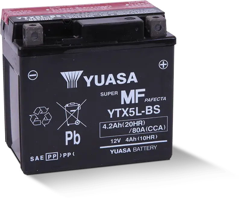 Yuasa YTX5L-BS Maintenance Free AGM 12 Volt Battery (Bottle Supplied) ysayuam32x5b